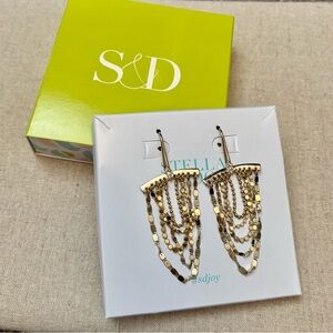 Stella & Dot Shimmer Chain Earrings Gold